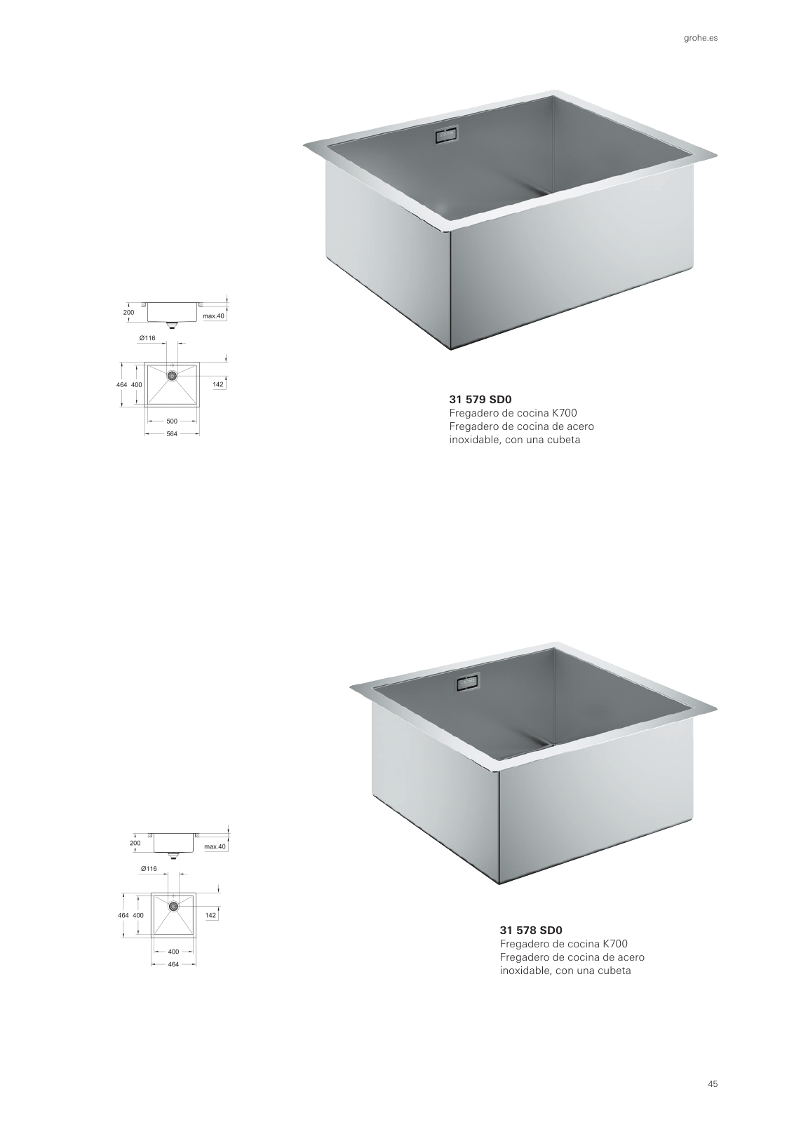 Vorschau Sinks-Brochure_es-es Seite 45